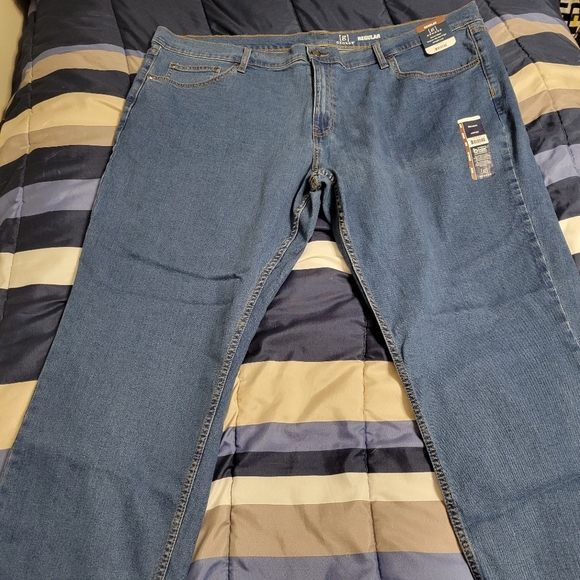 GEORGE Straight Leg Denim Jeans- Men's Big & Tall 46x30 Medium Wash NWT - Picture 2 of 6